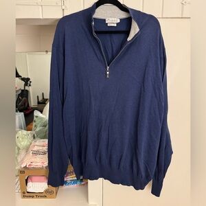 Peter Millar Navy 1/4 Zip Sweater